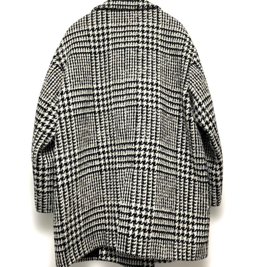 ユナイテッドアローズ　アルパカ混　ビッグ　チェック　ピーコート　ツイード　日本製