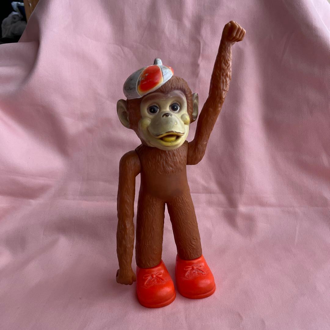 レア　ビンテージ　さる　約60 70年代　ラバーモンキー　ラバー　動物　貯金箱