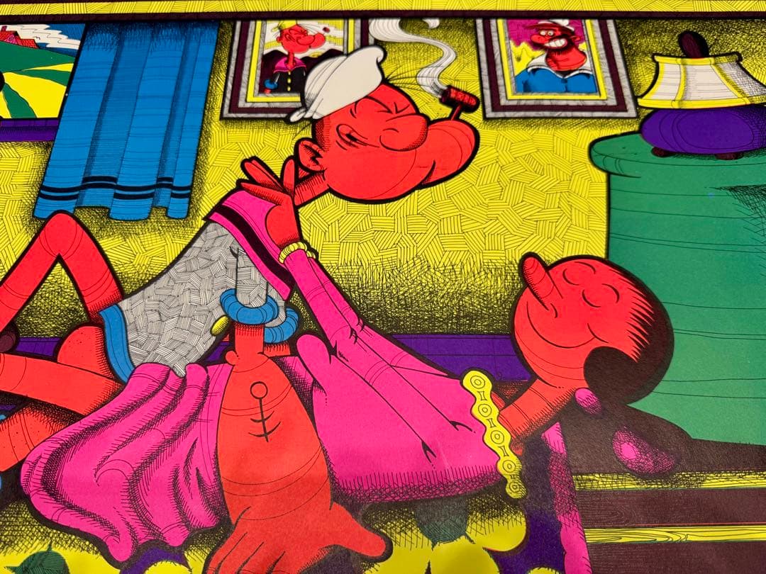 希少 ポパイ オリーブ 70s ブラックライトEASY•RIDER1947