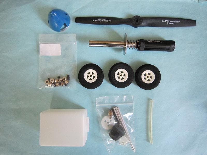 ラジコン　エンジン飛行機用　メカ　プロポ　受信機　サーボ　始動用具　一式セット