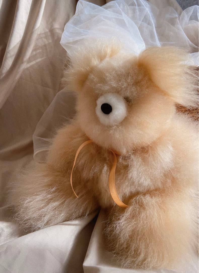 ふわふわアルパカテディベア (ペルー直輸入) ベージュ