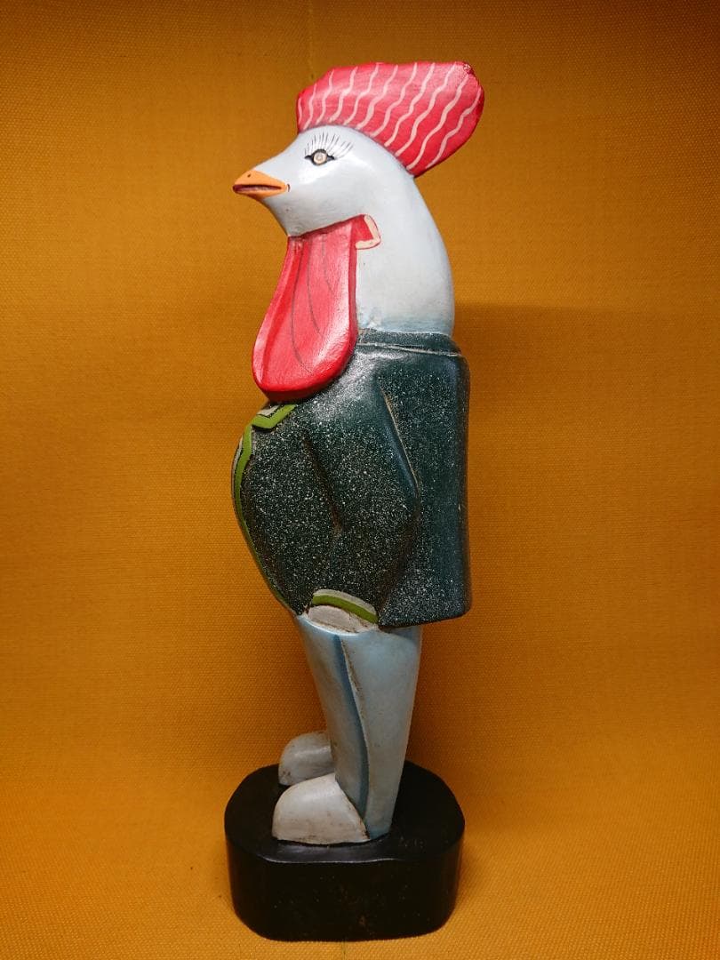 ビンテージ　アート　ニワトリ　人形　置物　インテリア　工芸品　美術品　A3453