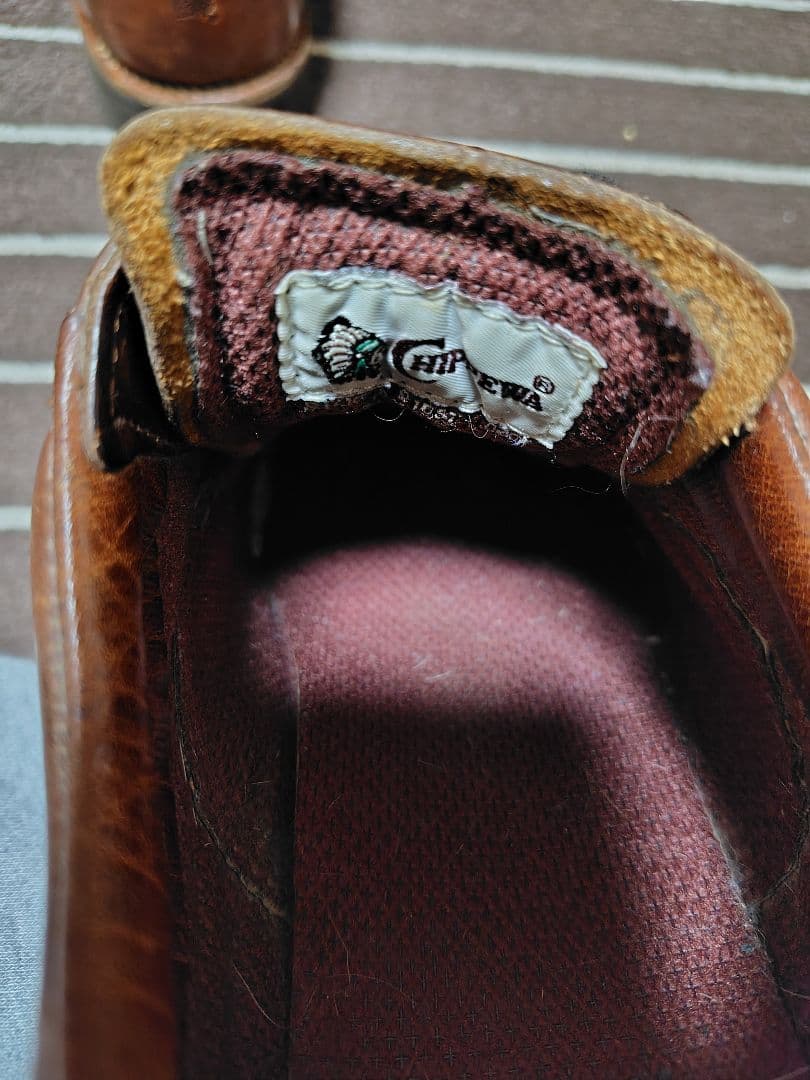 美品！Chippewa ワークブーツ　茶色シボ革