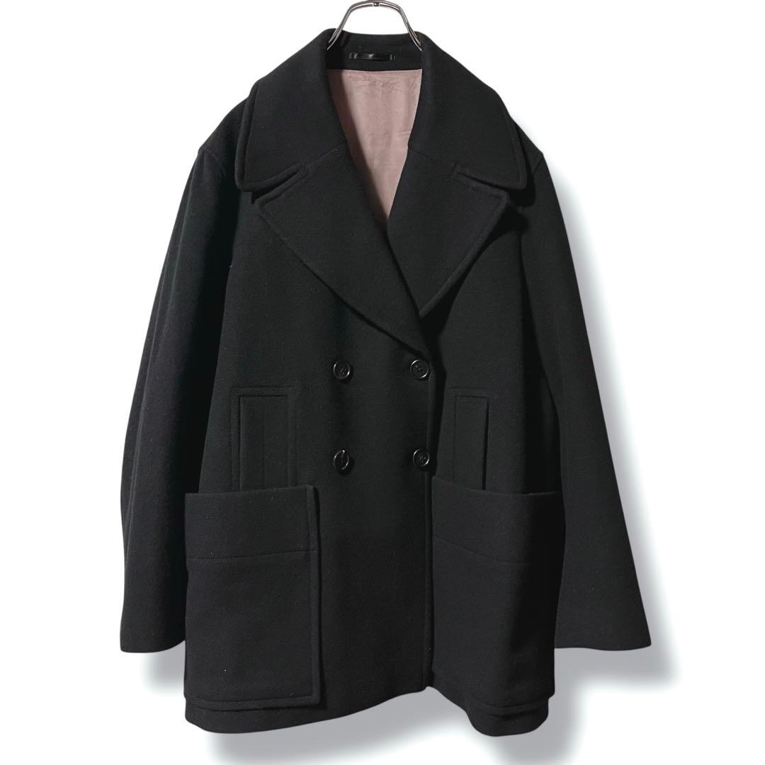 極美品❤️カシミヤ混❤️Paul Smith ポールスミス メルトン ピーコート 黒