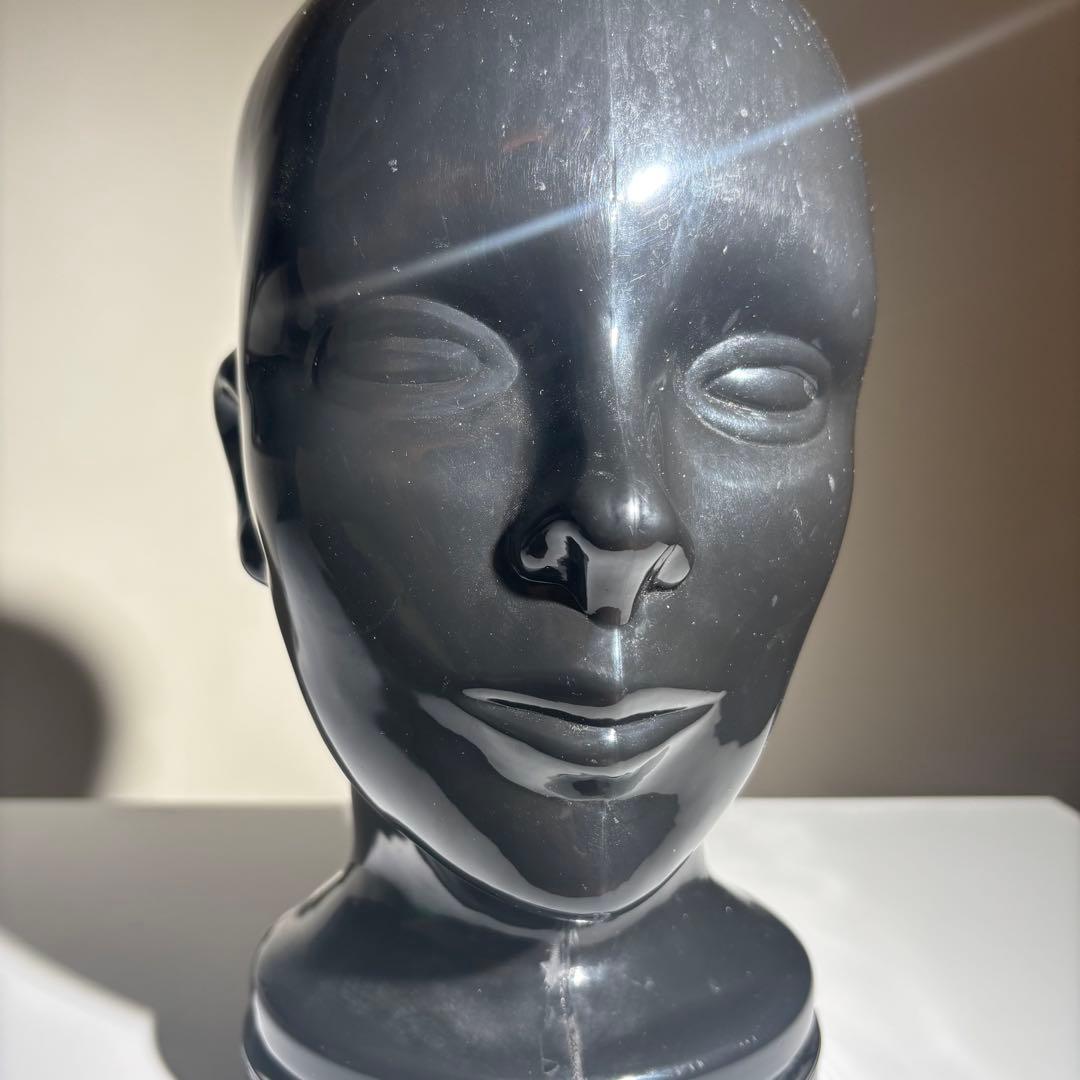 黒の頭部のマネキン型貯金箱 ポストモダン スペースエイジ ヴィンテージ