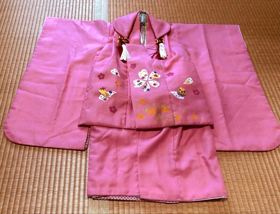 七五三3歳~5歳 無地ピンク 着物