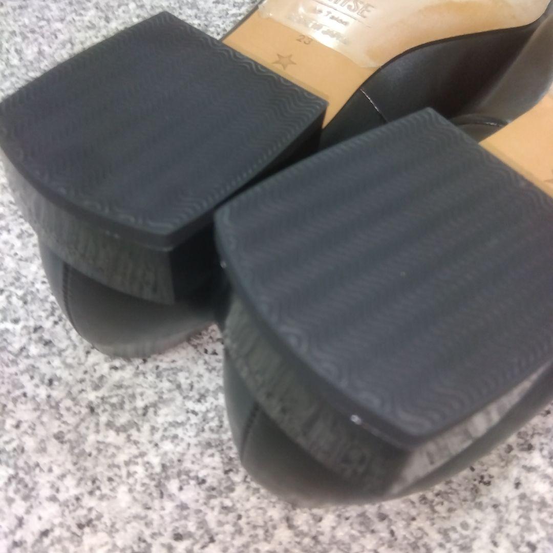 美品 LE TALON ルタロン Vカット フラット パンプス 23スクエアトゥ