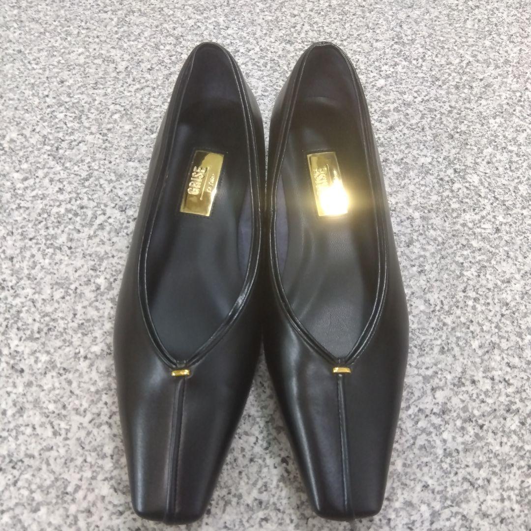 美品 LE TALON ルタロン Vカット フラット パンプス 23スクエアトゥ