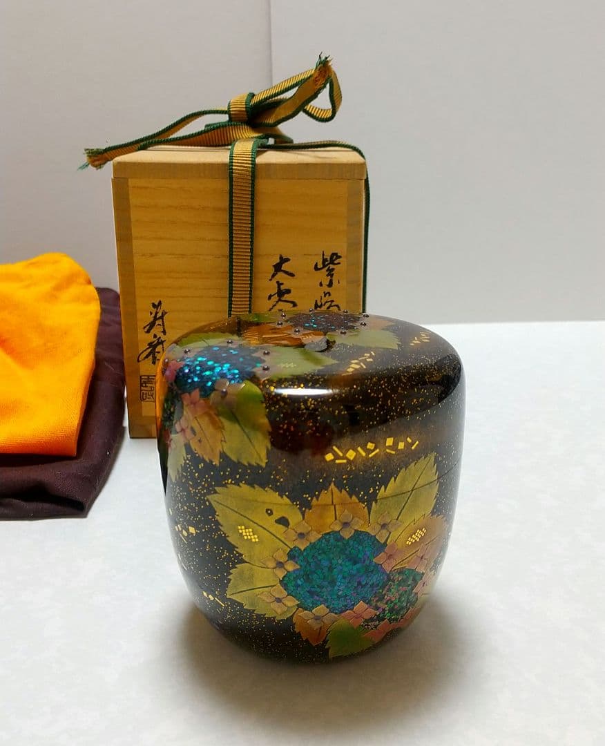 茶道具  棗  寿斉  紫陽花 蒔絵