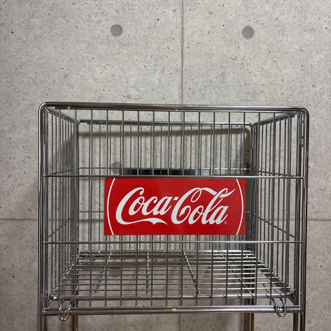 C003 コカコーラ　Coca-Cola シルバーラック キャスター付き　希少
