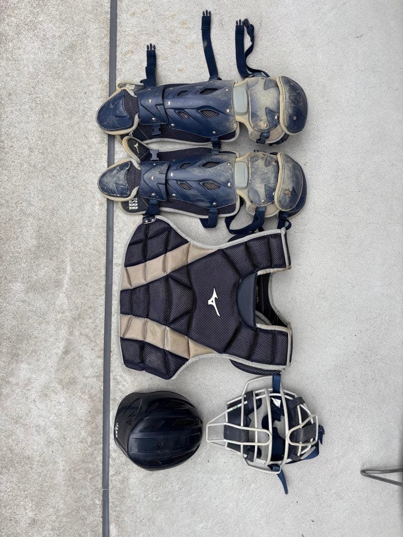 メメ[ミズノ]軟式用プロテクター(ネイビー)