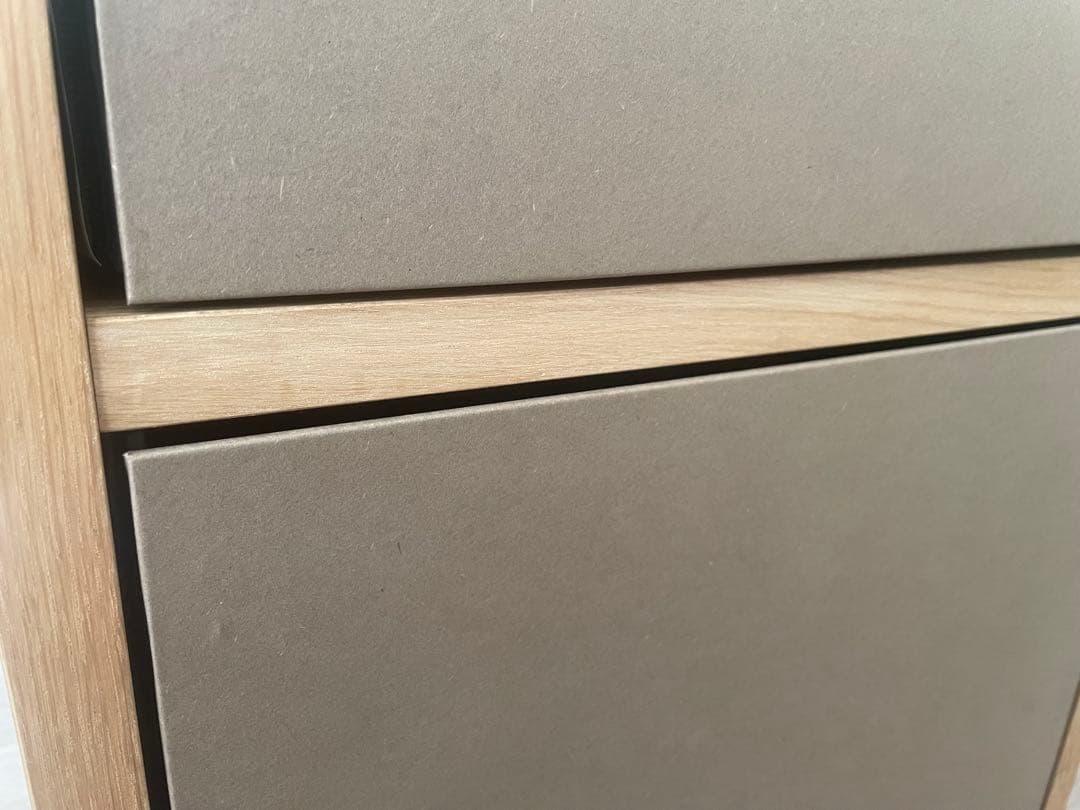 無印 スタッキングシェルフ2段(オーク材)＋FLAP2枚(トープ)