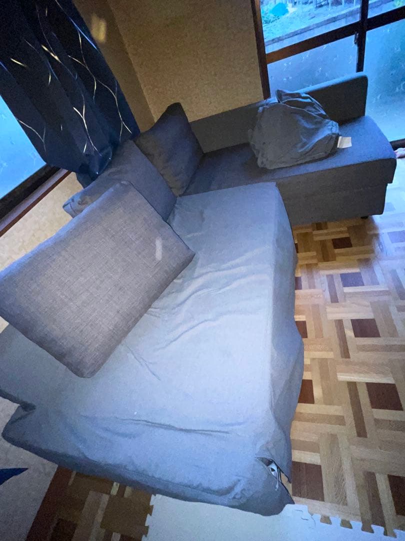 美品　イケヤ　ソファベット　グレー L字型 ソファベッド