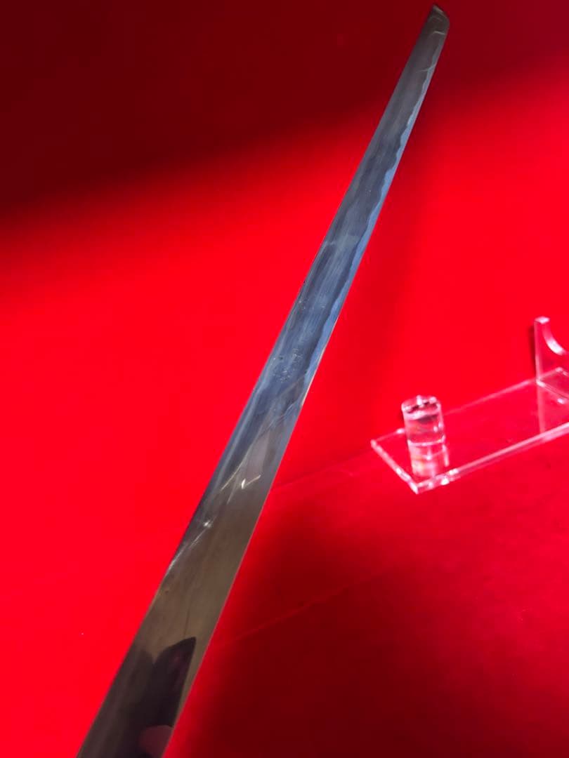 01569 包丁　マグロ包丁　先丸型　玉鋼製　銘有り　刃文綺麗　地肌有り　未使用