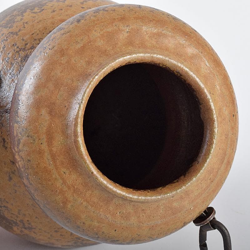 備前焼　伊勢崎満作　瓢箪形　掛花生　共箱　C　R7591