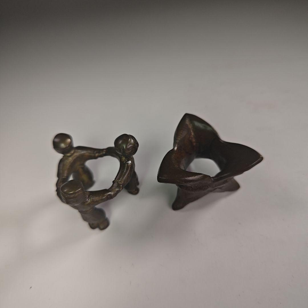 ウ304 七種蓋置『金谷浄雲作』『唐銅 七種蓋置　共箱』茶道具