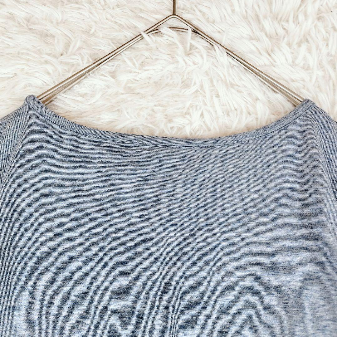 【タグ付き未使用】 45R カットワーク インディゴ染め 刺繍 カットソー M