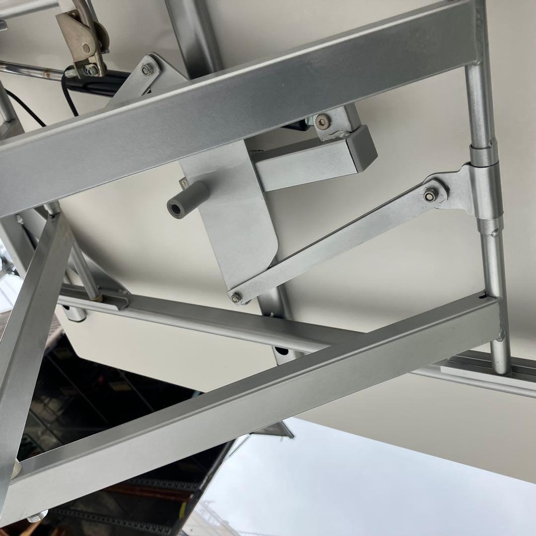 北欧レトロ 木製 リフティングテーブル ワークテーブル 昇降式 リフトテーブル