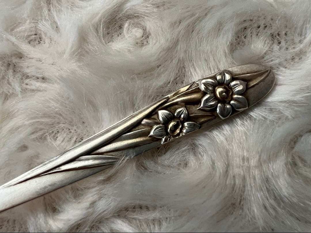 シルバー　カトラリーセット　SILVER 950 スプーンセット　部分金仕上げ