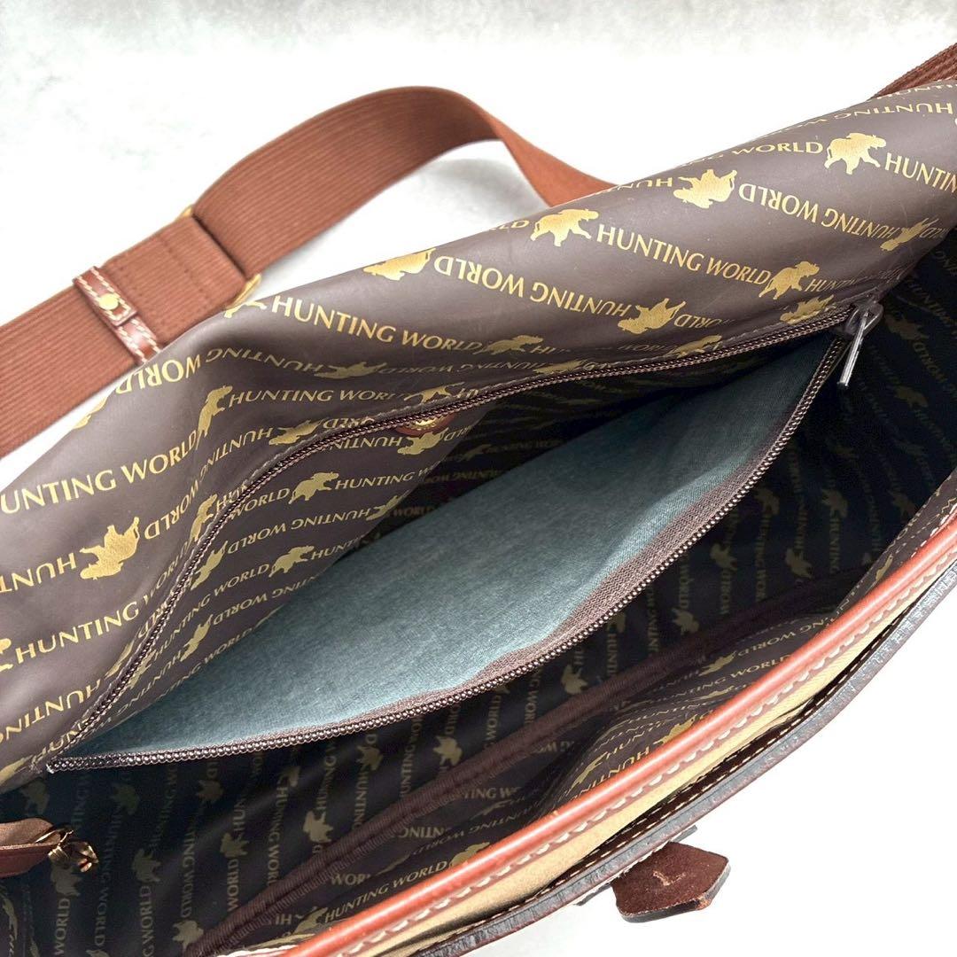 ✨美品✨ハンティングワールド メッセンジャーバッグ ショルダーバッグ サファリ