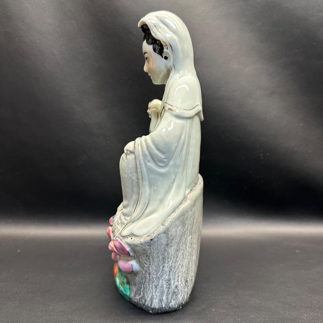 ♡Ec右1012 中国九江人形 子安観音菩薩 中国美術 ヴィンテージ 仏教