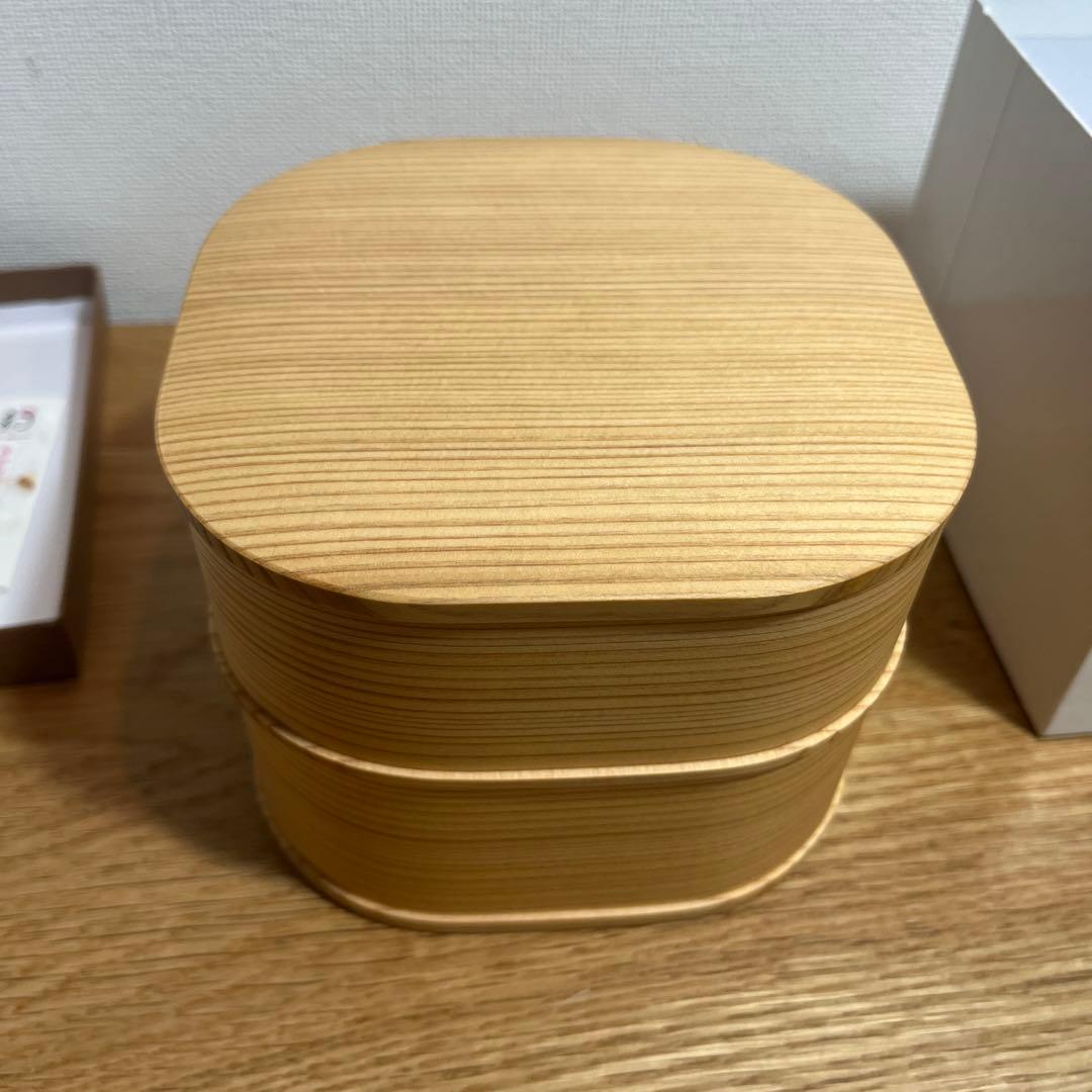 大館工芸社　曲げわっぱ　くつわ弁当　二段弁当箱　伝統工芸品