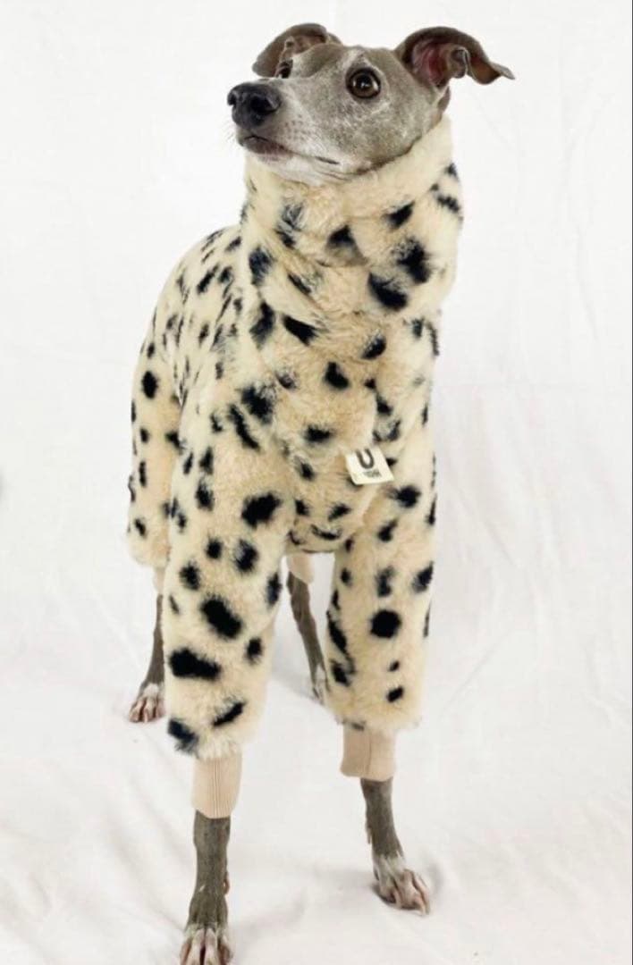 USHH:エコファーレオパードロンパース:ブラウン サイズ：S