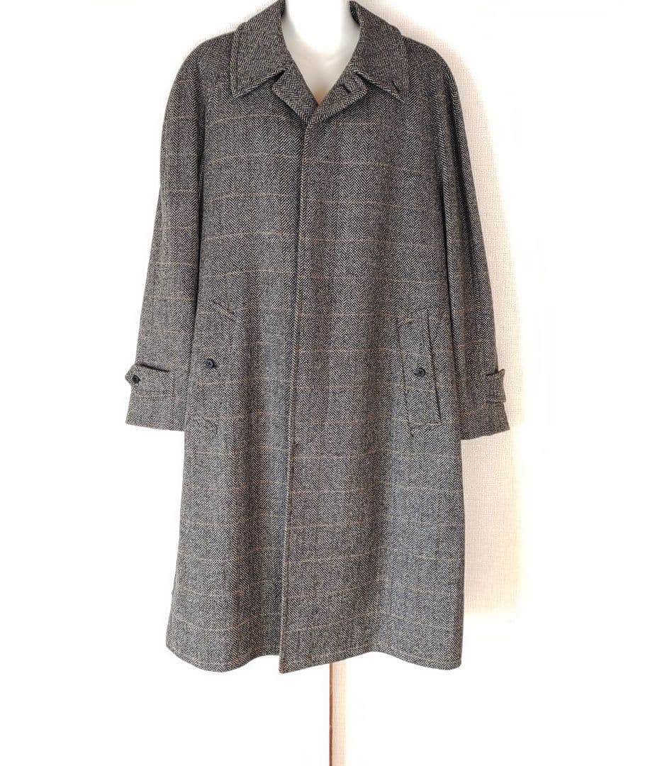 希少　BURBERRYS' バーバリー　ツイード　ウールコート　ヘリンボーン　L
