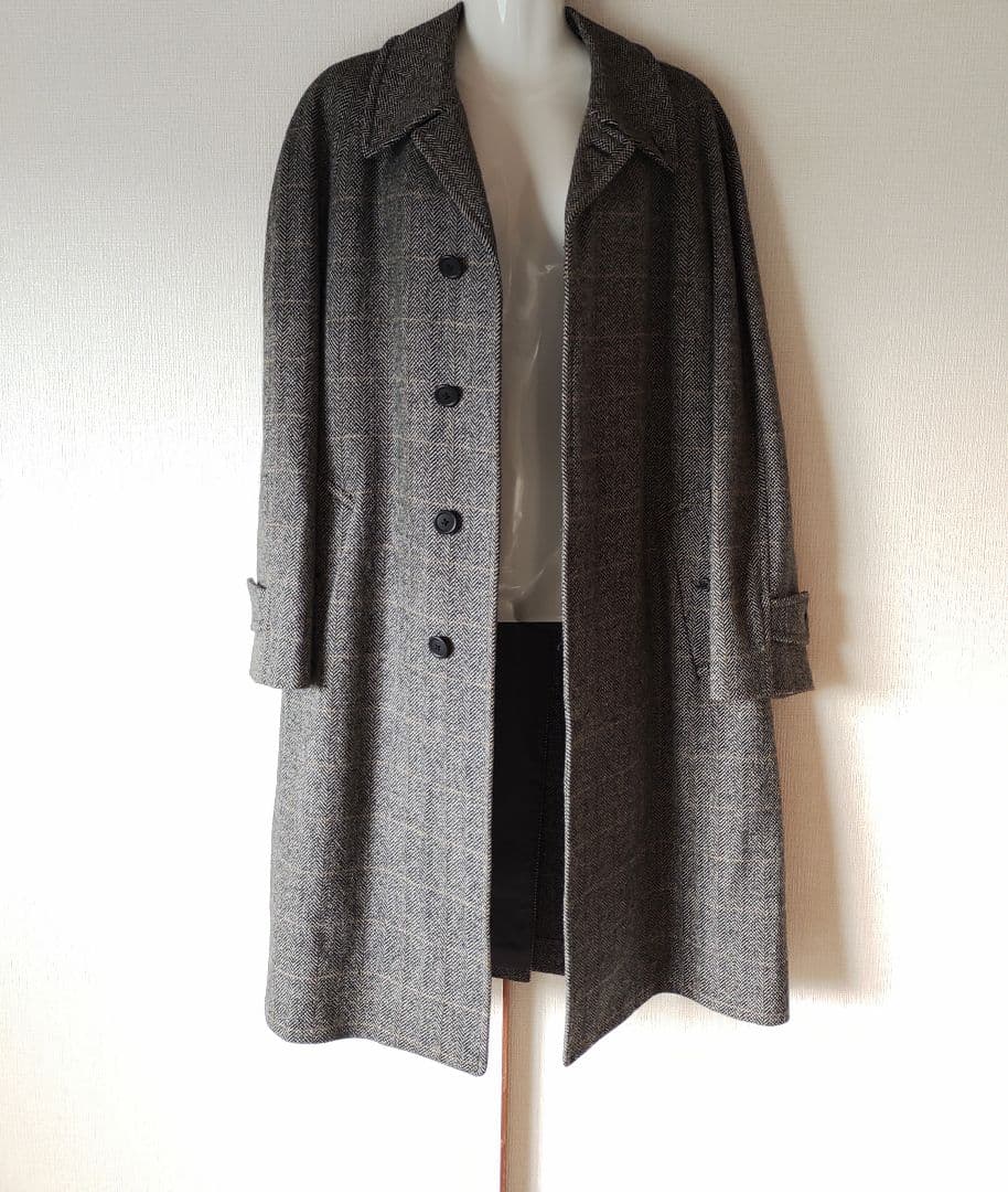 希少　BURBERRYS' バーバリー　ツイード　ウールコート　ヘリンボーン　L