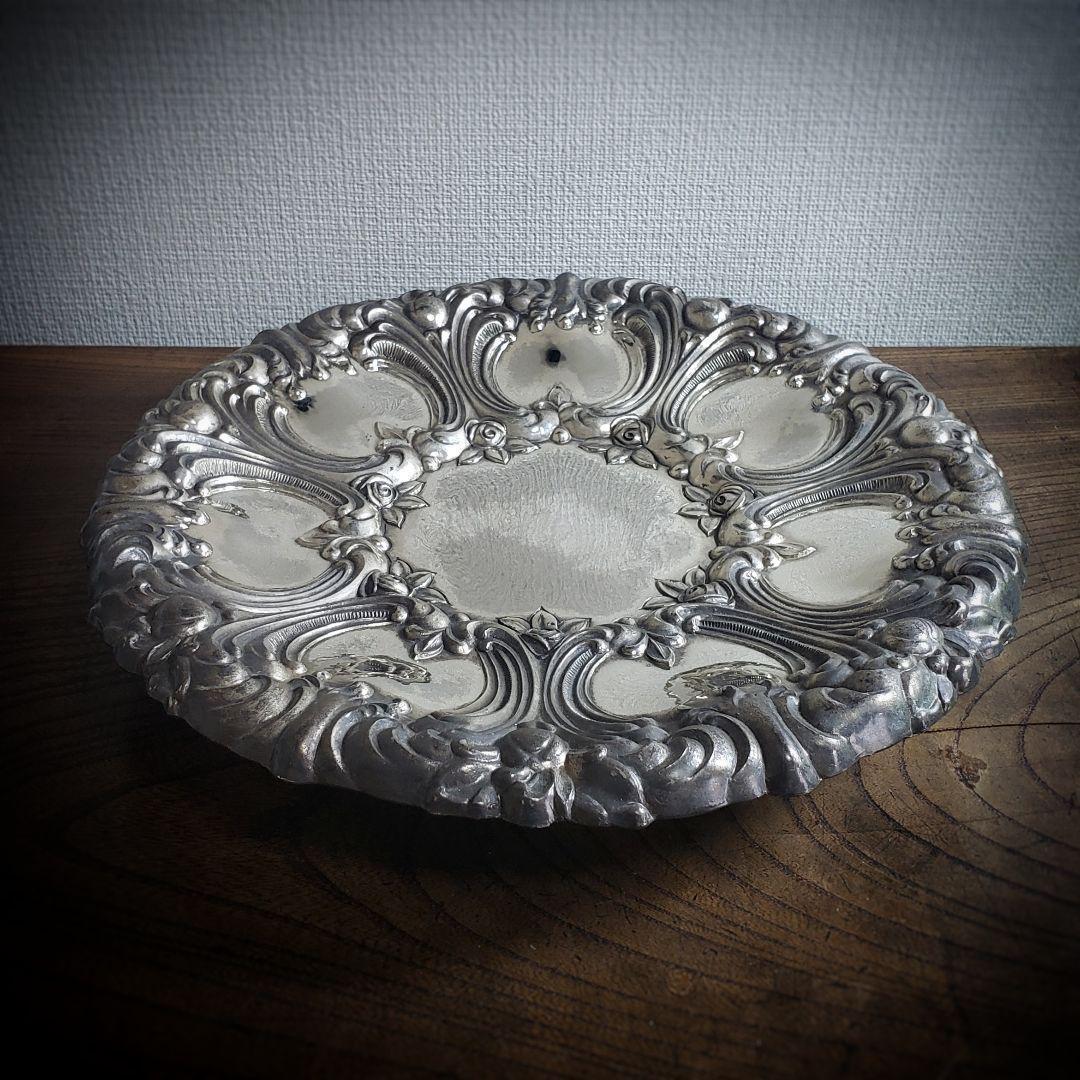 フルーツトレイ 果物皿 シルバープレート ミッドセンチュリー アンティーク