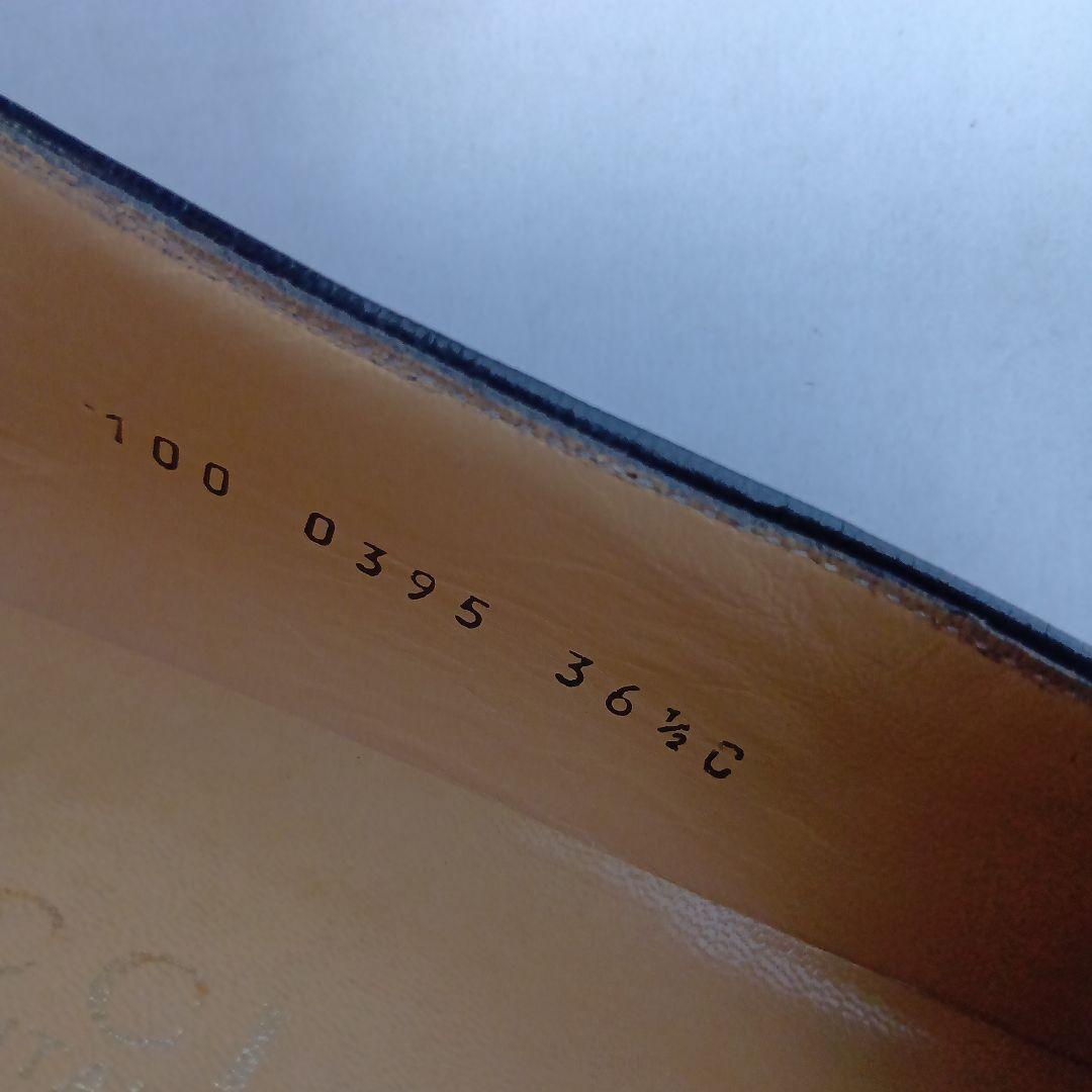 GUCCI ブラックレザー ローファー シルバーホースビット23.5cm