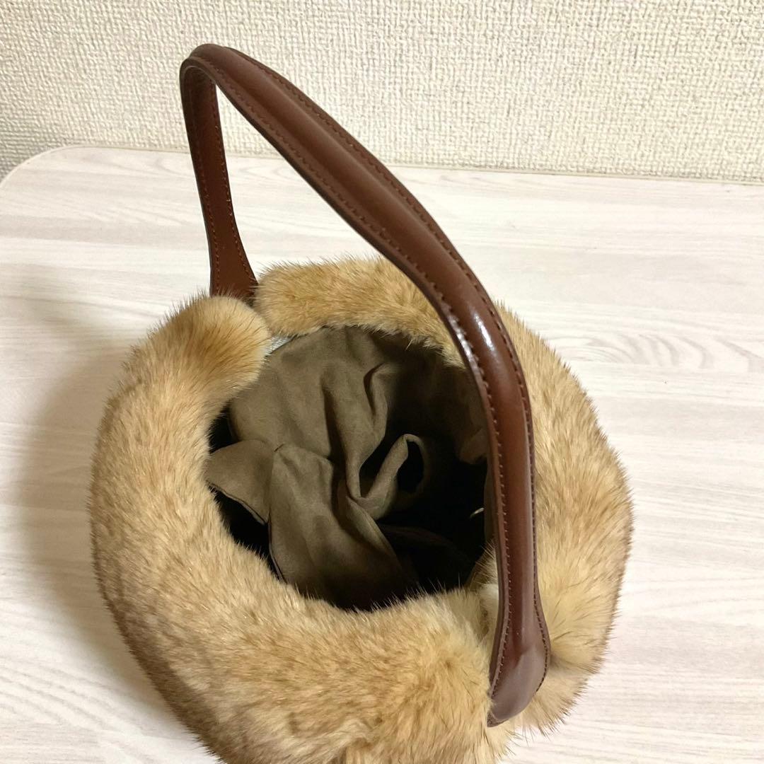 FOXEY フォクシー ハンプトンバスケット ミンクファー レザー バッグ