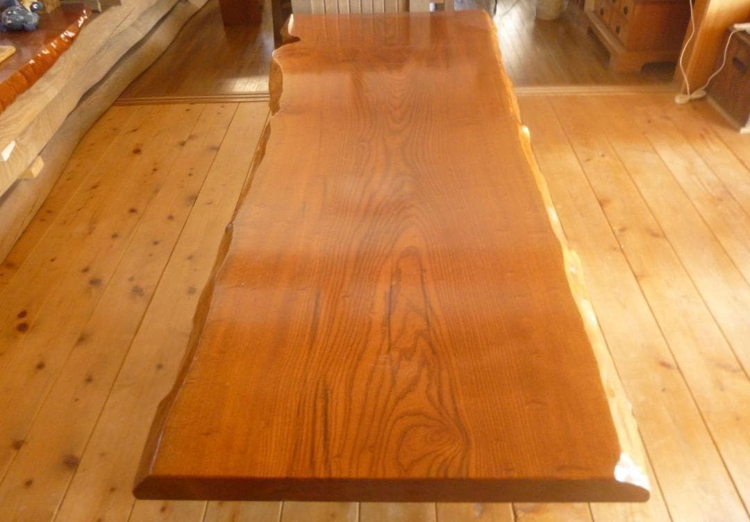 樹齢800年　神代ケヤキ　一枚板　天板　テーブル　玉杢埋もれ木銘木無垢材番号42