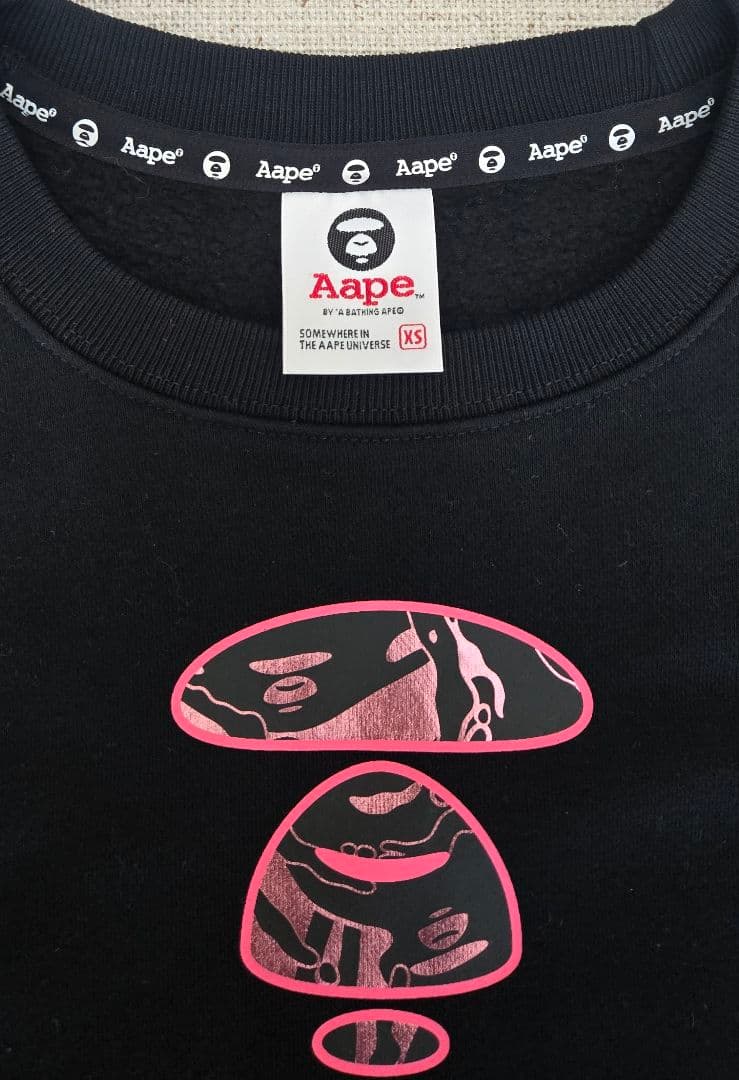 A BATHING APE XS ピンクロゴ スウェット エイプ