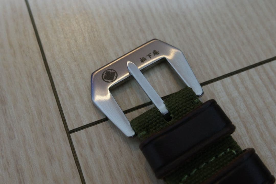 松下庵 パネライ ファブリック（帆布） アーミーグリーン26-22mm 未使用品