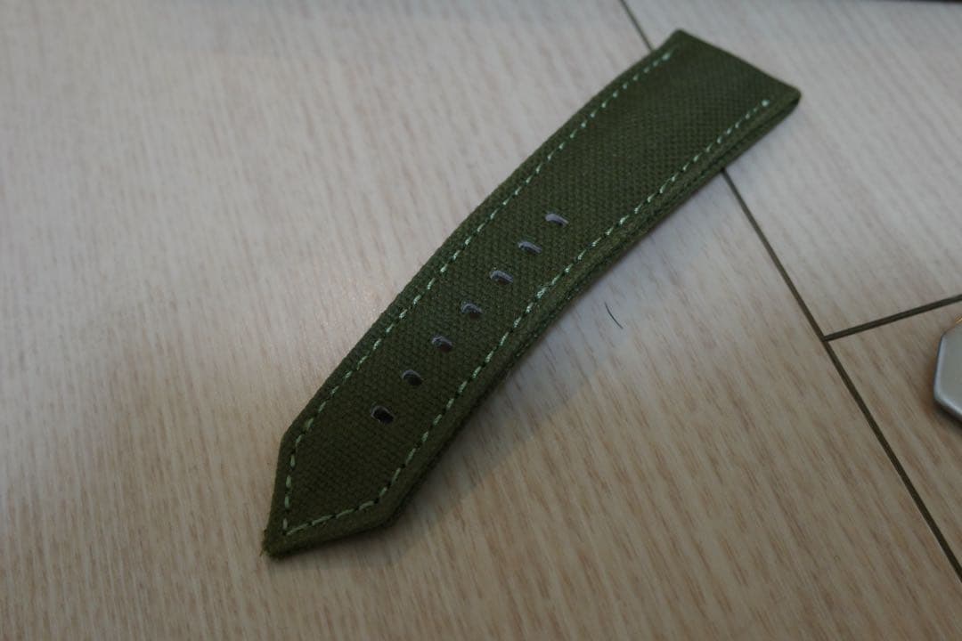 松下庵 パネライ ファブリック（帆布） アーミーグリーン26-22mm 未使用品
