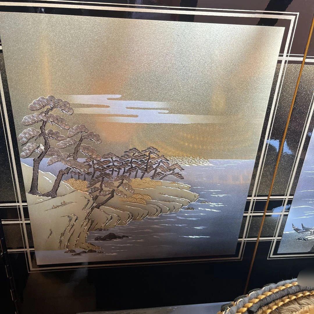 五月人形20号　兜　黒塗屏風　畳台　お弓太刀　【極美品】