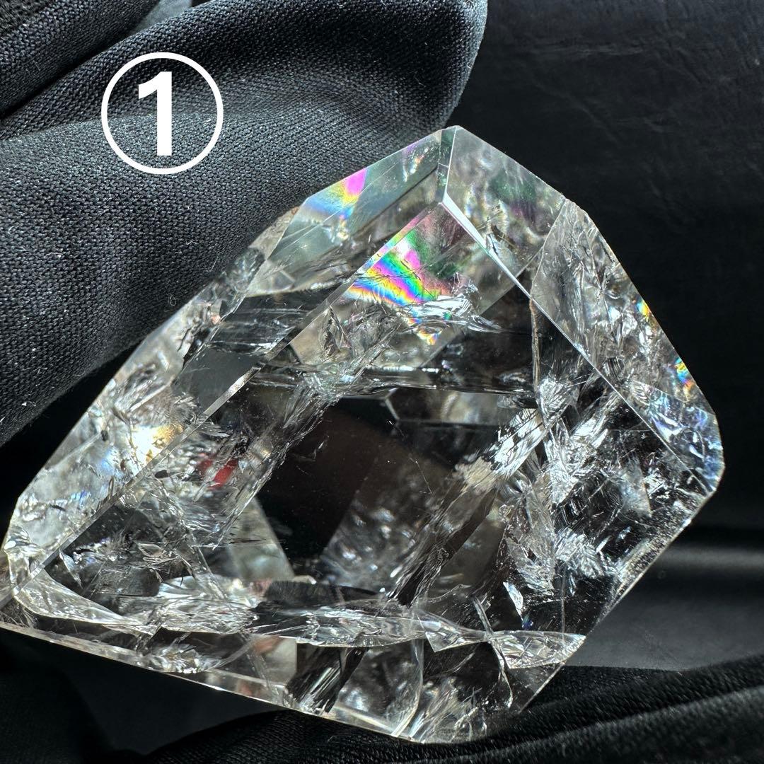 絶品❗アゼツライト☆虹入りアイリスクォーツクリスタルフリー型2点セットA1043