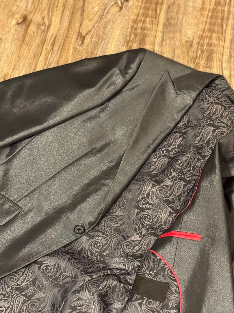 【GARNIER】光沢 スーツ セット (ジャケット、ベスト、パンツ)