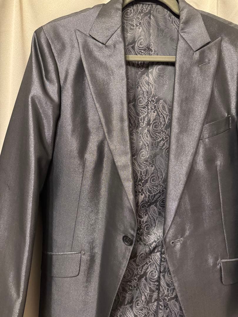 【GARNIER】光沢 スーツ セット (ジャケット、ベスト、パンツ)