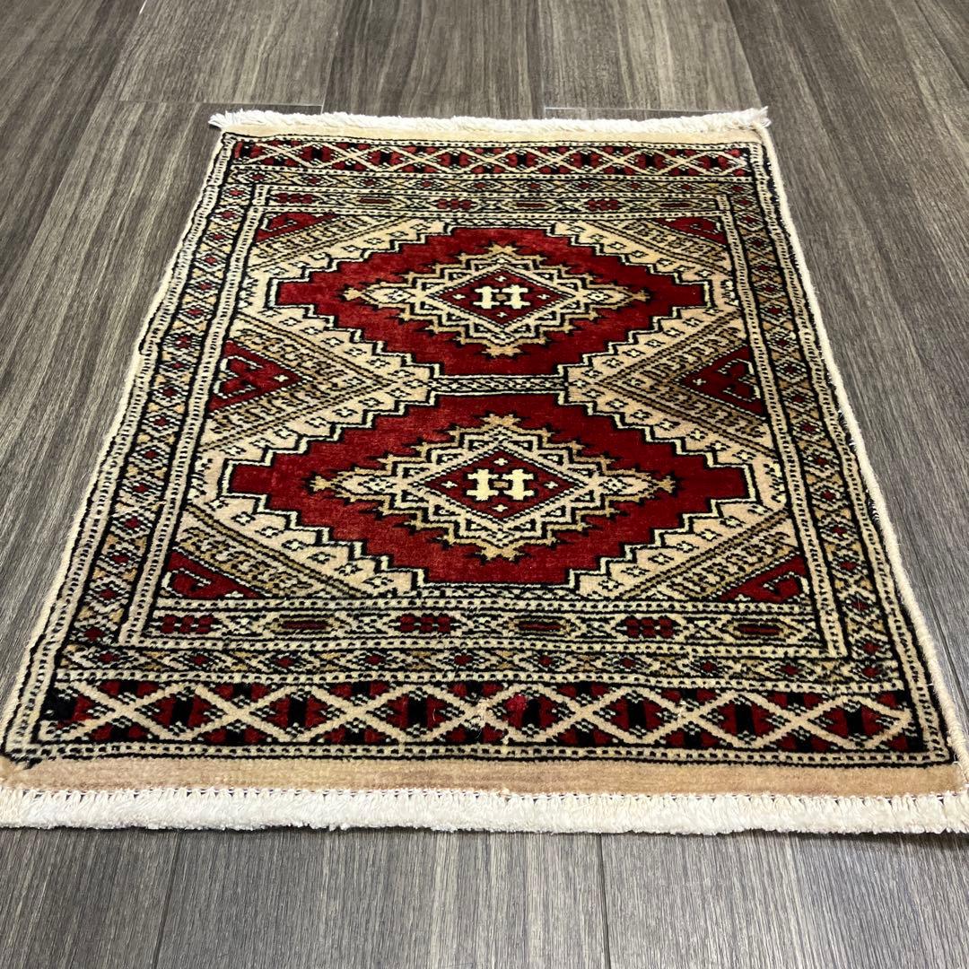 55x44cmトライバルラグ手織り絨毯カシミリヤンヴィンテージ アンテイーク絨毯