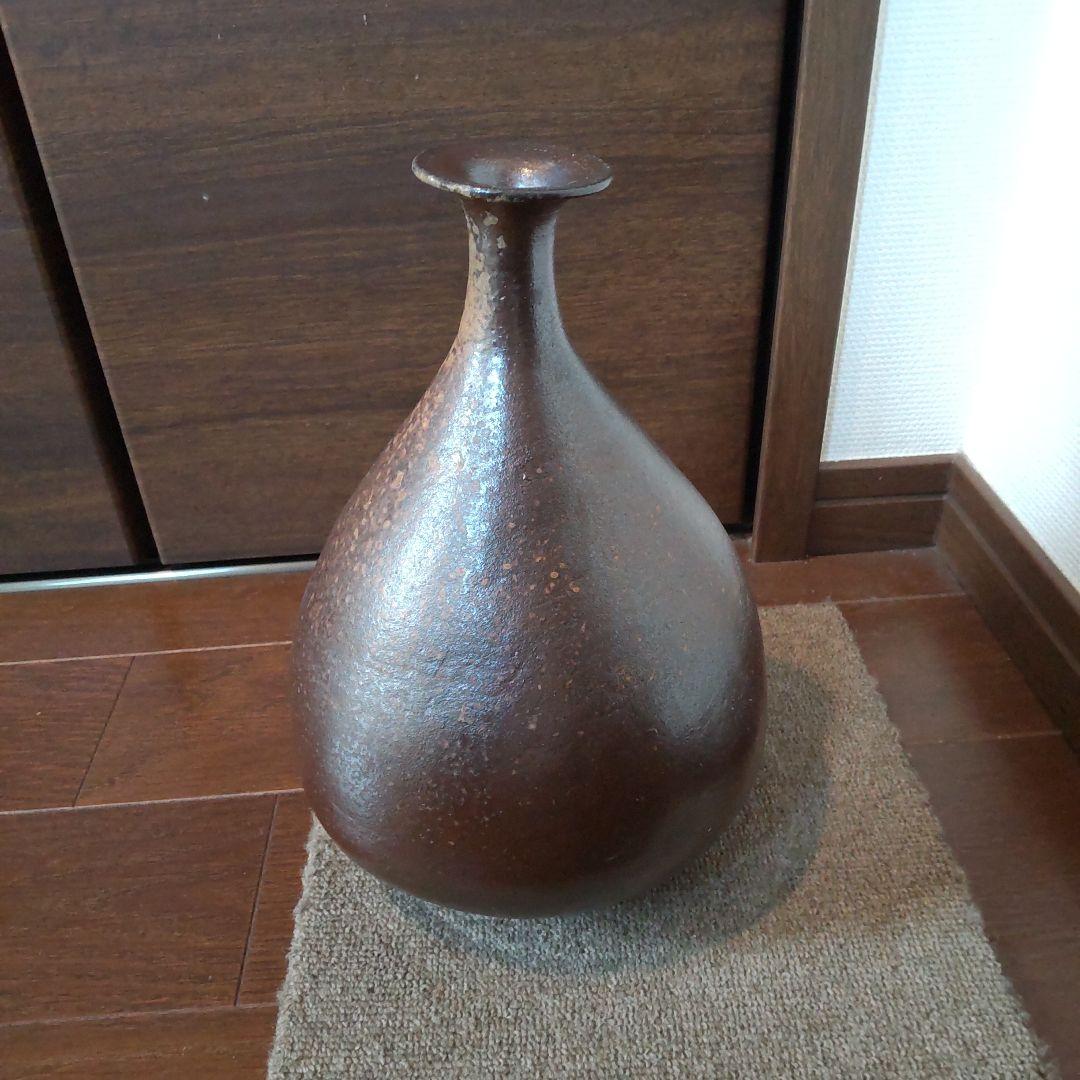 黒備前　尻張花入　12　備前焼