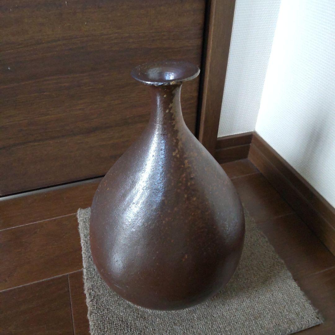 黒備前　尻張花入　12　備前焼