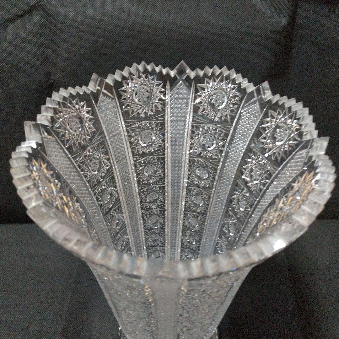 ボヘミア クリスタル 花瓶 大型