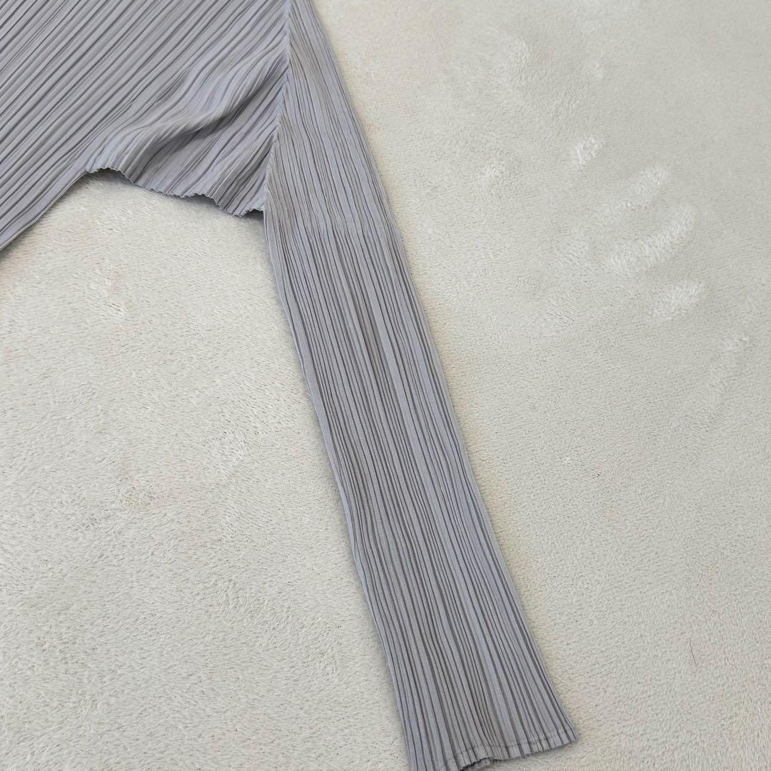 ISSEY MIYAKE プリーツ　長袖　ハイネック　グレー　オーバーサイズ