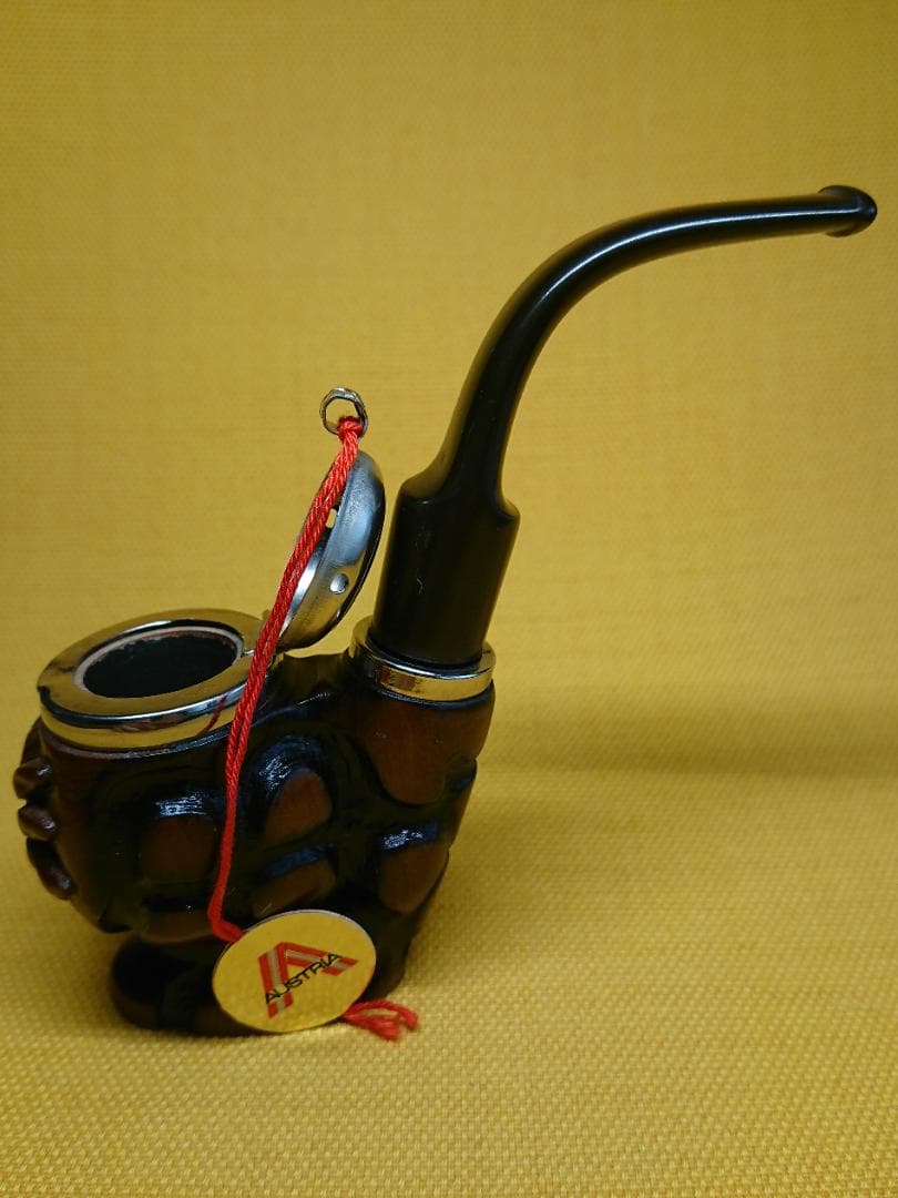 【美品】パイプ　木製　彫刻　ヨーロッパ　置物　インテリア　工芸品　A1021