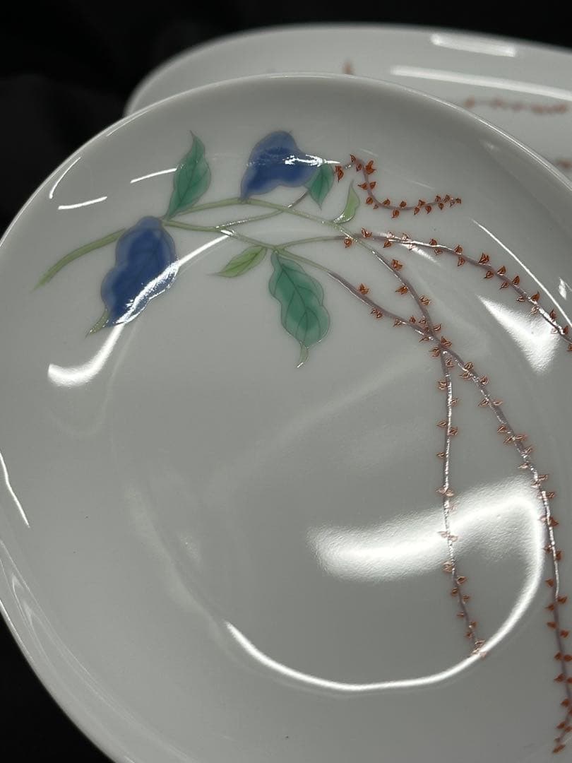 【美品】深川製磁　深川製　水引草　3点揃　3種　15P 皿　大皿　中皿　小皿