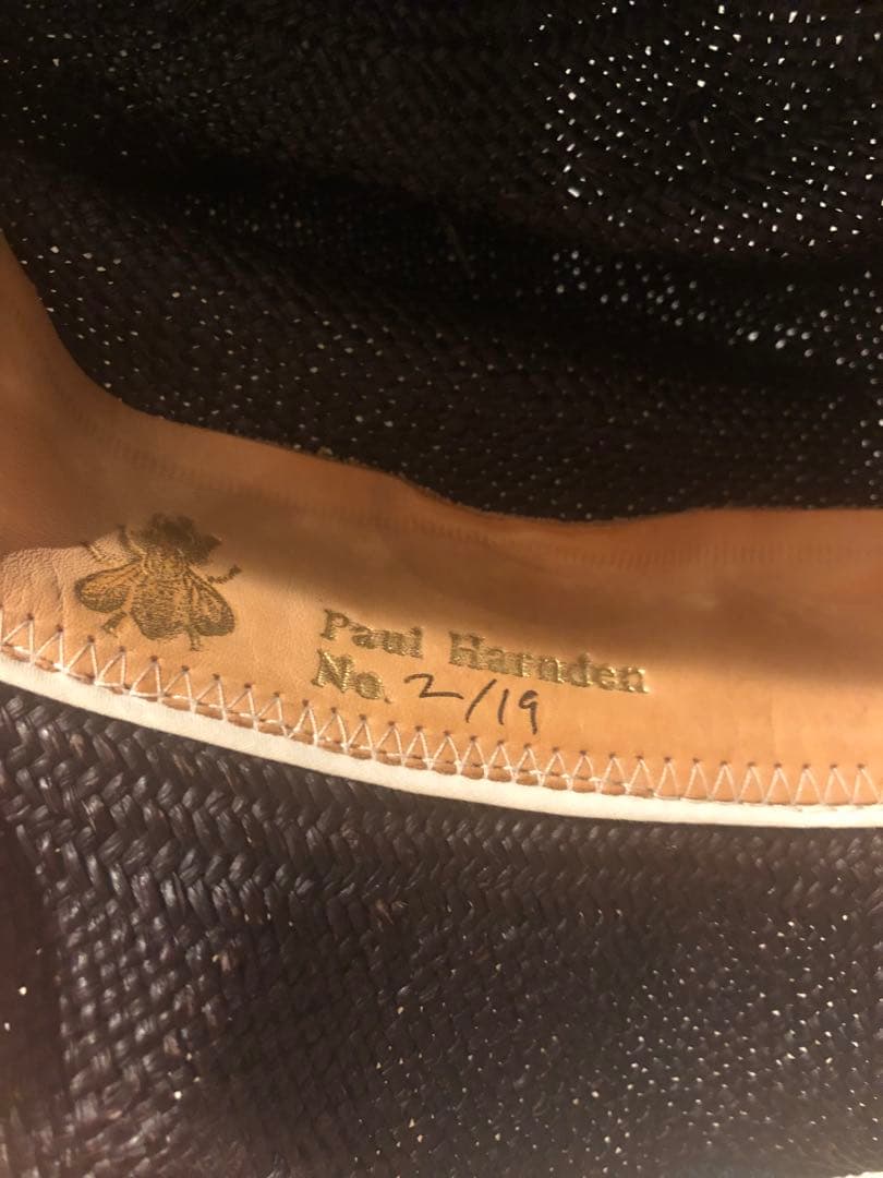 Paul Harnden ブラック 麦わら帽子 57cm