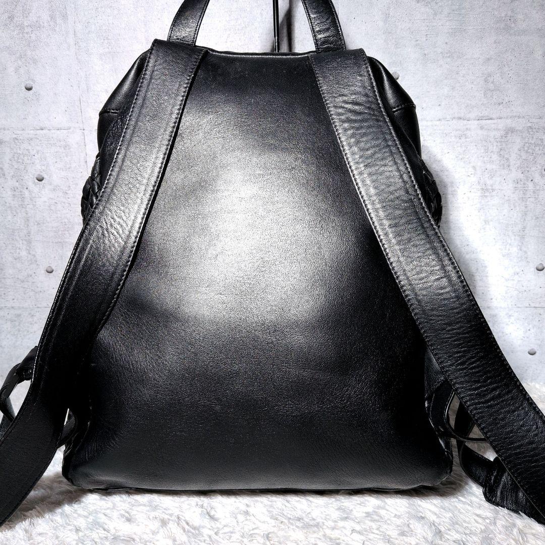 【希少 A4◎】ファロルニ　リュック　イントレ　メッシュ　ビジネス　レザー　黒