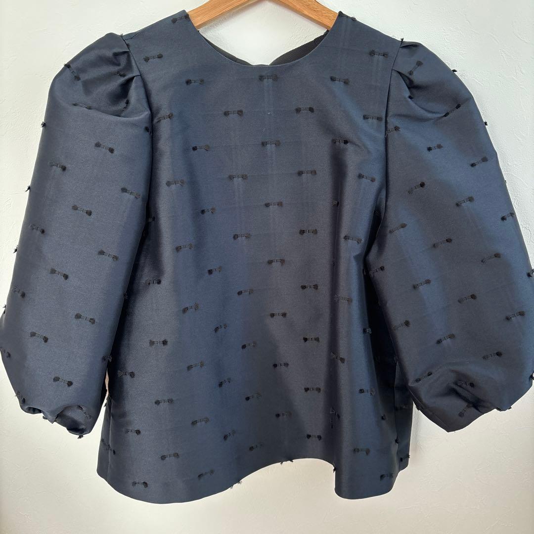 UNITED ARROWS リボン カットジャガード ブラウス